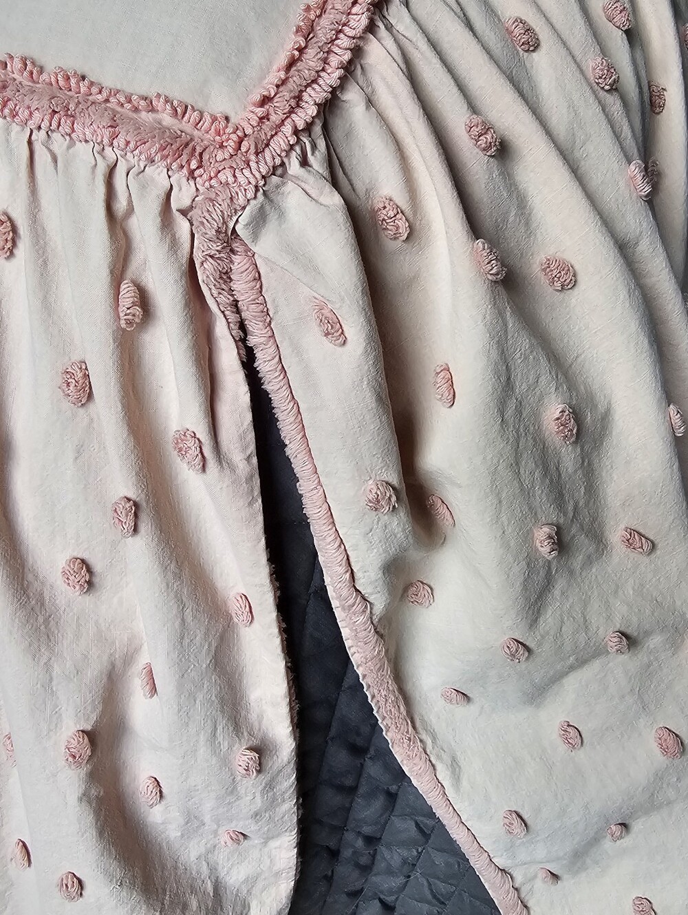 Vintage Retrac Embroidered Floral Bedspread - Rare Pink - Picture 5 of 10